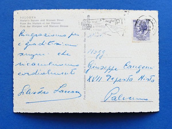 Cartolina Bologna - Piazza dei Martiri e Via Marconi - …