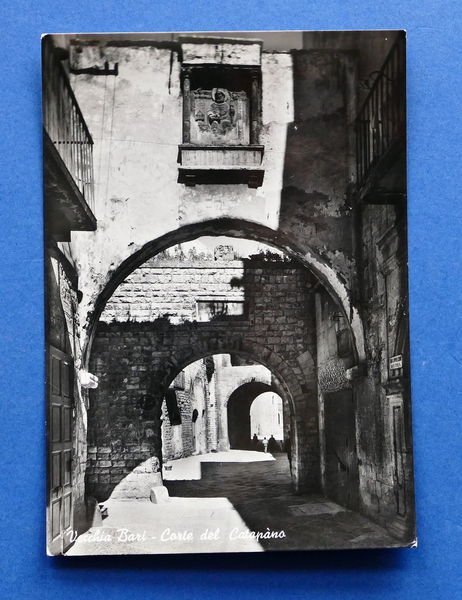 Cartolina Bari Vecchia - Corte del Catapano - 1957
