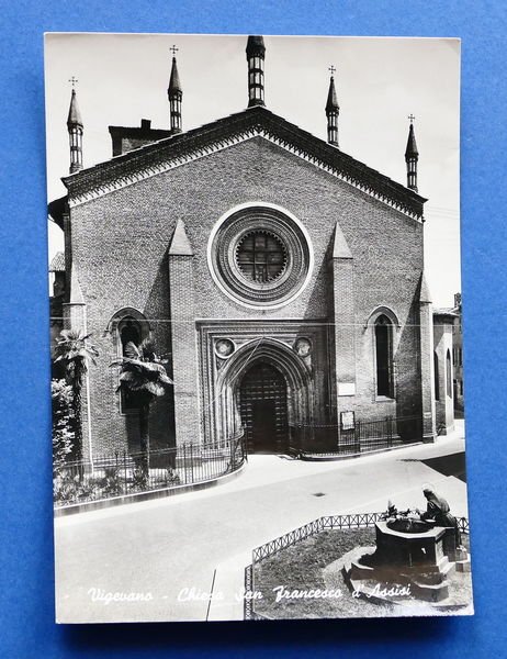 Cartolina Vigevano - Chiesa San Francesco d'Assisi - 1952