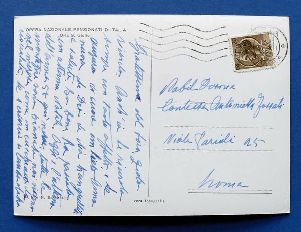 Cartolina Orta S. Giulio - Opera Nazionale Pensionati d'Italia - …