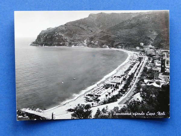 Cartolina Noli - Panorama sfondo Capo Noli - 1958