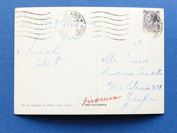 Cartolina Certosa - Piazza Tevere e Via Piave - 1958