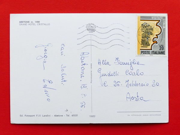 Cartolina Abetone - Grand Hotel Cristallo - 1966.
