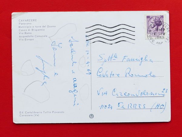 Cartolina Cavarzere - 1969.