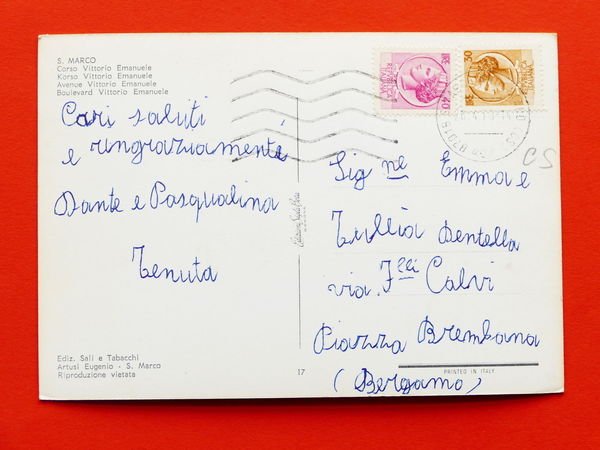 Cartolina S. Marco Argentano - Corso Vittorio Emanuele - 1975.