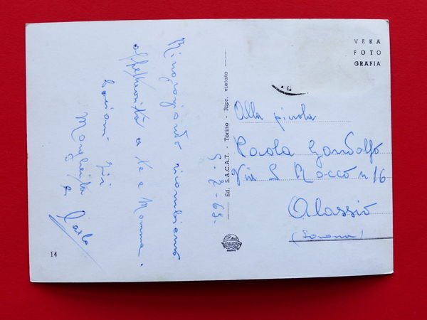 Cartolina Cumiana - Giardino Pubblico e fontana - 1969.