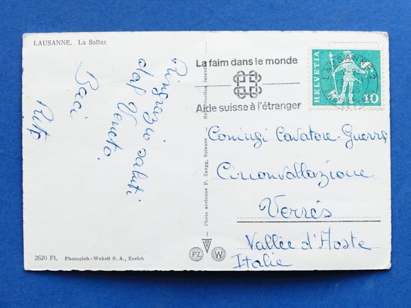 Cartolina Svizzera - Losanna - La Sallaz - 1965.