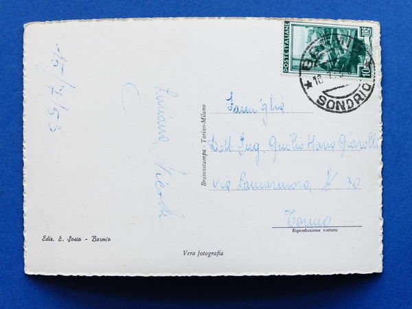 Cartolina Bormio - Panorama - 1953.