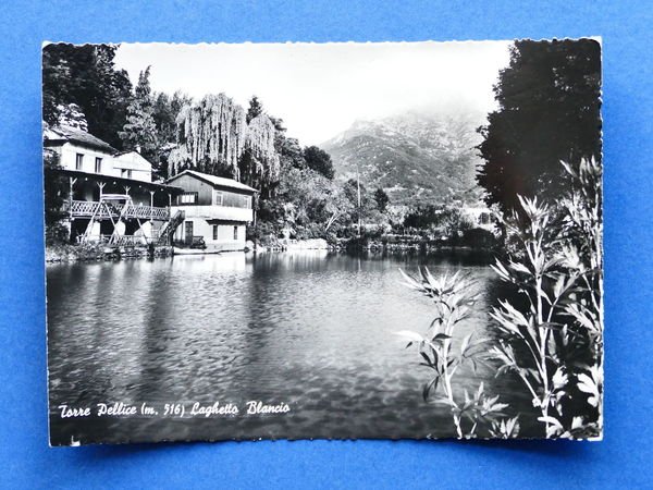 Cartolina Torre Pellice - Laghetto Blancio - 1955.