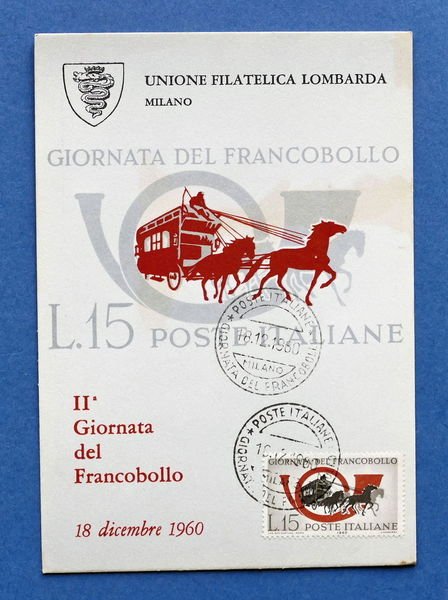 Cartolina Filatelia - II^ Giornata del Francobollo - 1960.
