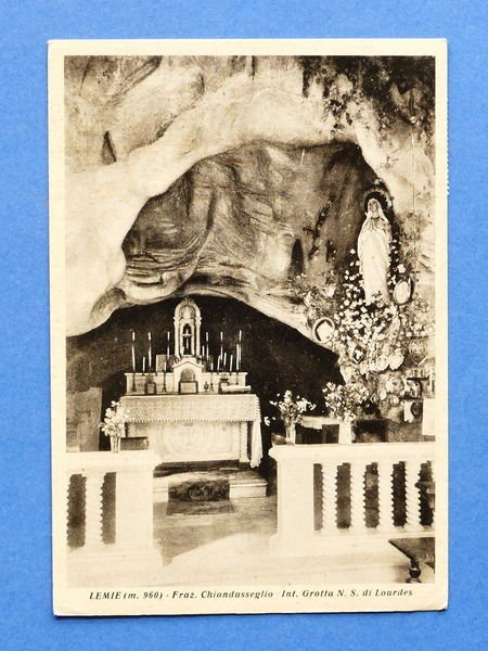 Cartolina Lemie - Frazione Chiandusseglio - Interno Grotta N.S. di …