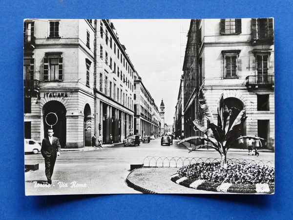 Cartolina Torino - Via Roma - 1958.