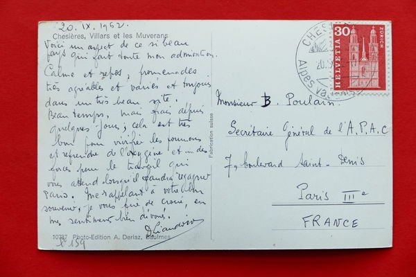 Cartolina Svizzera - Chesieres, Villars et Les Muverans - 1962