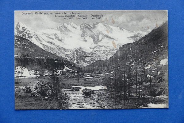 Cartolina Ceresole Reale - Le tre Levanne - 1920 ca.