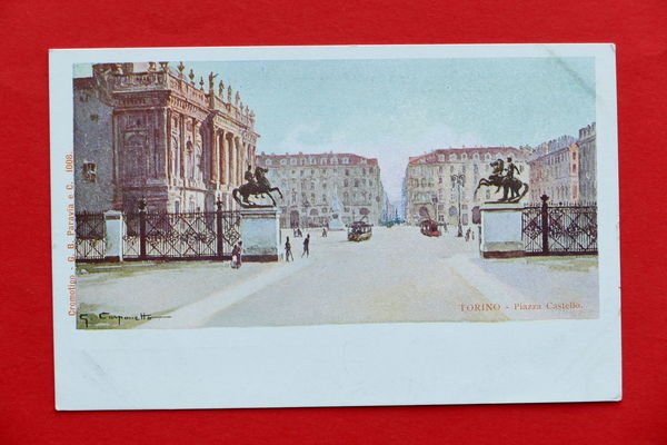 Cartolina Torino - Piazza Castello - 1905 ca.