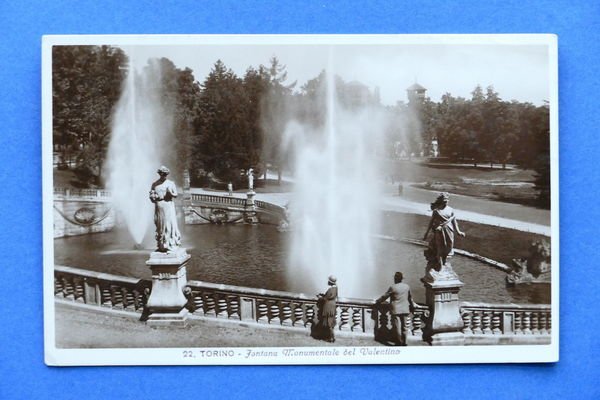 Cartolina Torino - Fontana Monumentale del Valentino - 1920 ca.