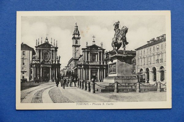 Cartolina Torino - Piazza S. Carlo - 1930 ca.