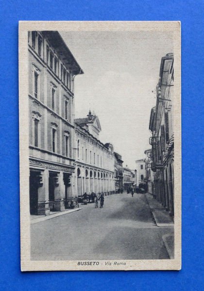 Cartolina Busseto - Via Roma - 1920 ca.