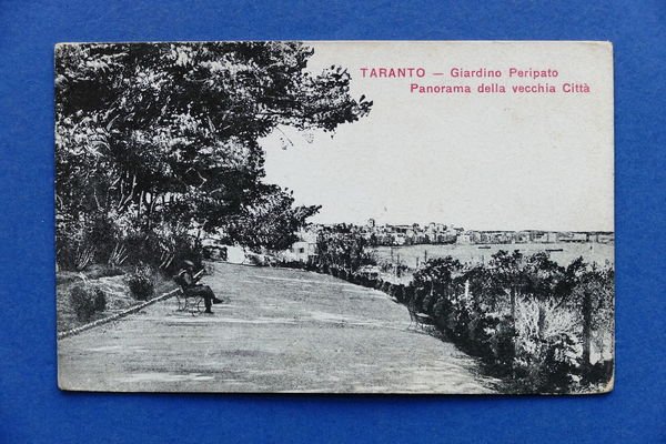 Cartolina Taranto - Giardino Peripato - Panorama della vecchia Città …