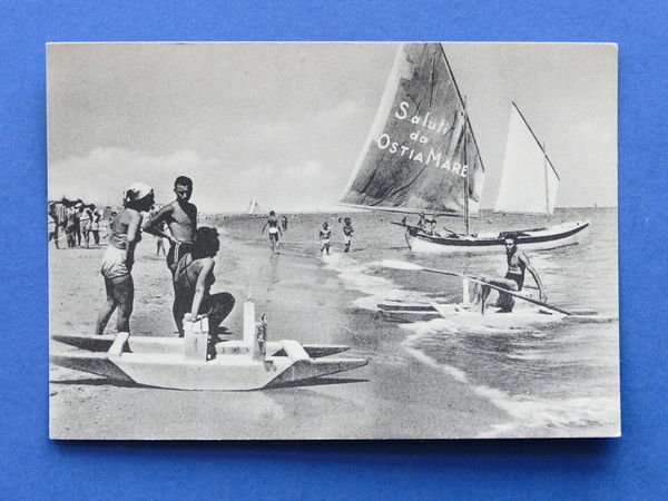 Cartolina Lido di Roma - Ostia a Mare - Spiaggia …