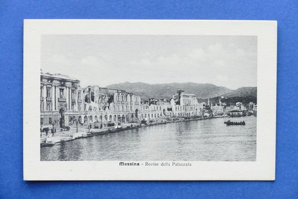 Cartolina Messina - Rovine della Palazzata - 1908 ca. | Immagine principale