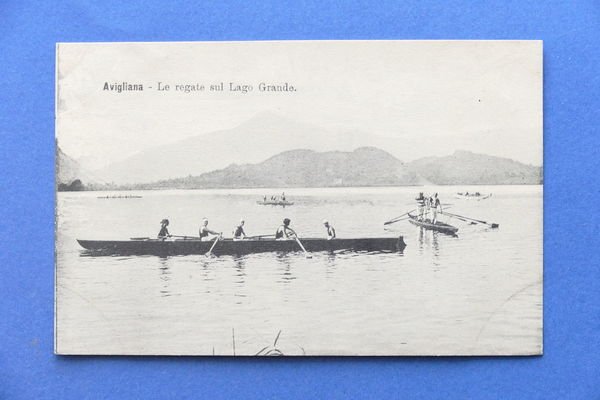 Cartolina Avigliana - Le regate sul Lago Grande - 1910 …