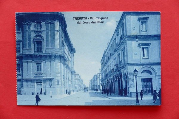 Cartolina Taranto - Via D'Aquino dal Corso Due Mari - …