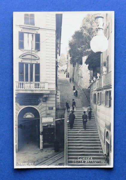Cartolina Genova - Salite Battistine - 1925 ca.