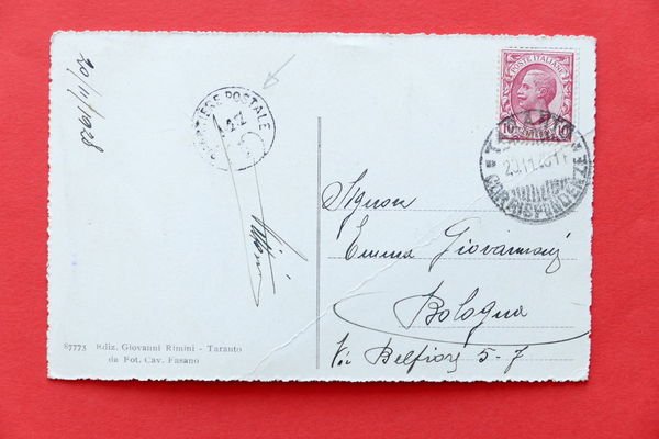 Cartolina Taranto - R. Nave Giulio Cesare - 1928