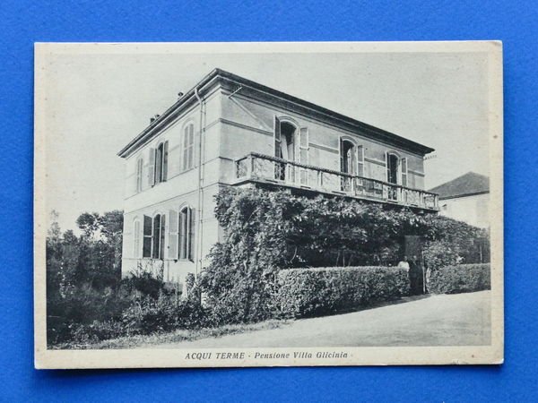 Cartolina Acqui Terme - Pensione Villa Glicinia - 1940 ca.