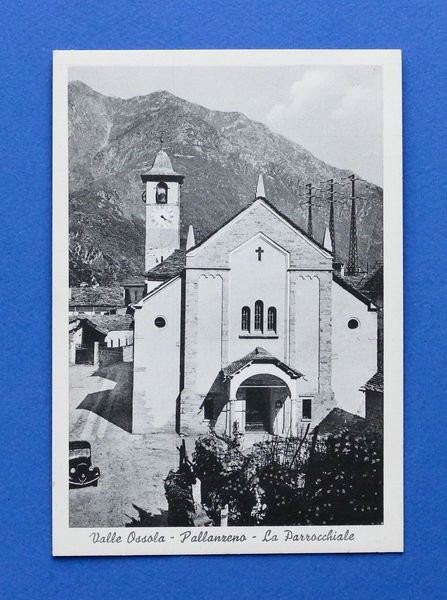 Cartolina Valle Ossola Pallanzeno La Parrocchiale 1940 ca..