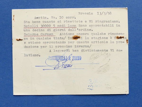 Cartolina Pubblicità - Ditta Facchinelli e Firmo - Brescia - …