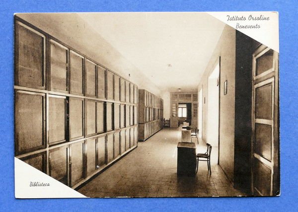 Cartolina Benevento - Istituto Madri Orsoline Biblioteca 1940 ca.