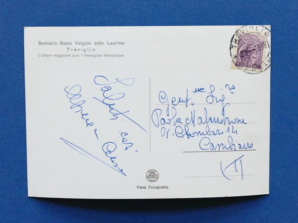 Cartolina Treviglio - Santuario Beata Vergine delle Lacrime - Altare …