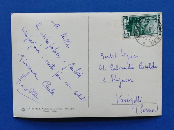 Cartolina Moneglia - Panorama - 1953