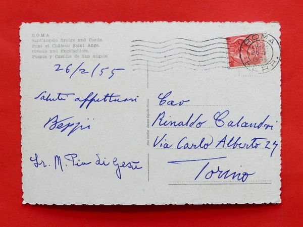 Cartolina Roma - Castel S. Angelo - 1955