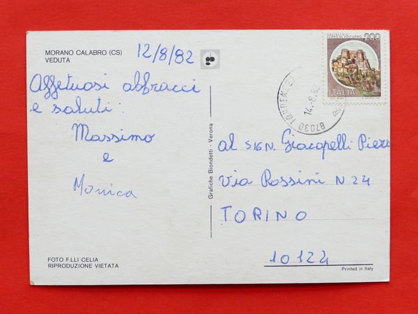 Cartolina Morano Calabro - Veduta panoramica - 1982