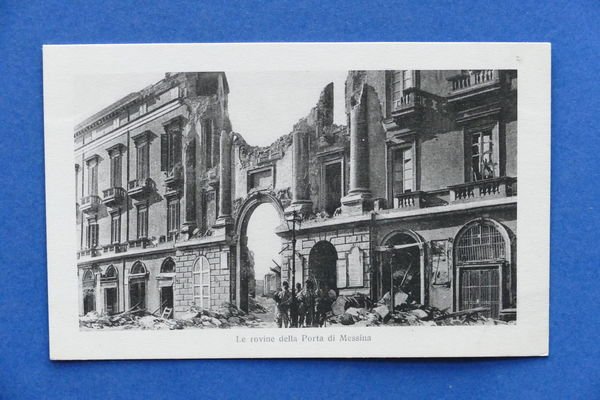 Cartolina Messina - Le rovine della Porta di Messina - …