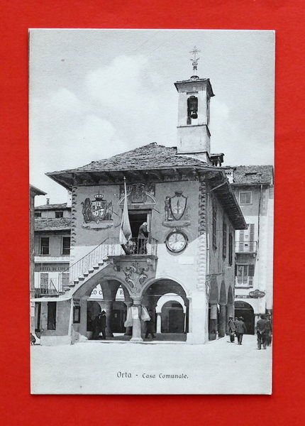 Cartolina Orta - Casa Comunale - 1915 ca. | Immagine principale