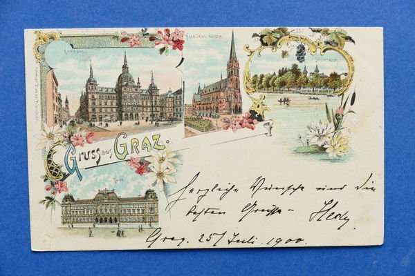 Cartolina Austria - Graz - Diverse vedute - 1900