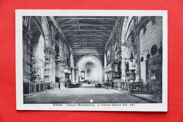 Cartolina Rimini - Tempio Malatestiano - Interno - 1939