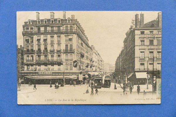 Cartolina Francia - Lione - Via della Repubblica - 1907 …