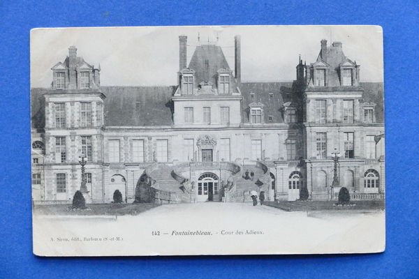 Cartolina Francia - Fontainebleau - Cour des Adieux - 1904