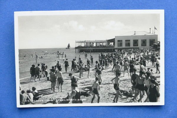 Cartolina Venezia Lido - Stabilimento Bagni - 1942 ca. | Immagine principale
