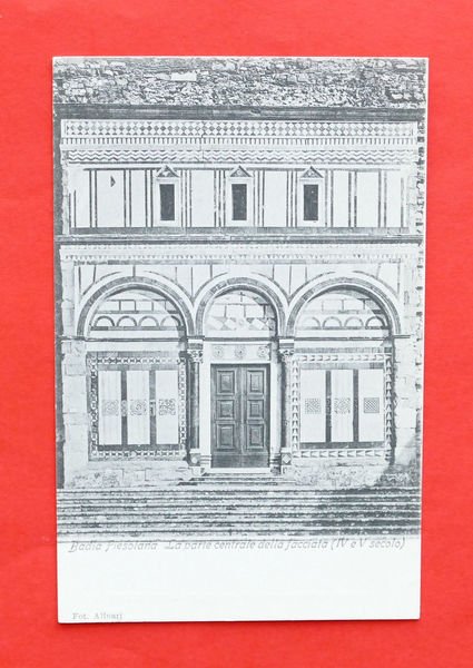 Cartolina Badia Fiesolana - Parte centrale della facciata - 1905 …