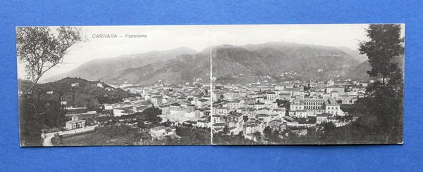 Cartolina doppia - Carrara - Panorama - 1925 ca..