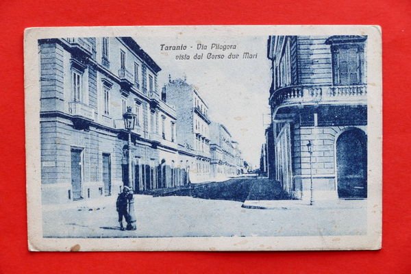 Cartolina Taranto - Via Pitagora vista dal Corso Due Mari …