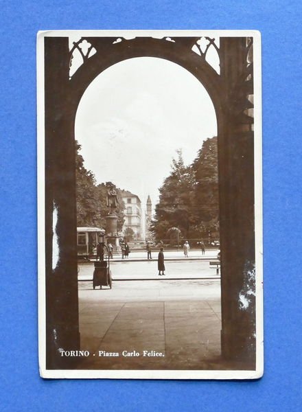 Cartolina Torino - Piazza Carlo Felice - 1932.
