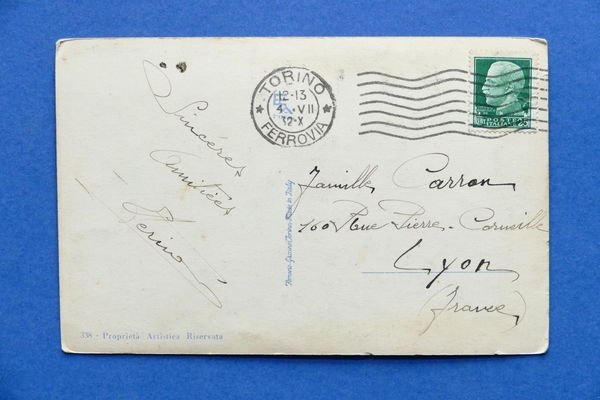 Cartolina Torino - Piazza Carlo Felice - 1932.