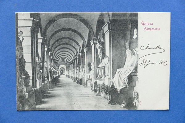 Cartolina Genova - Camposanto - 1901.